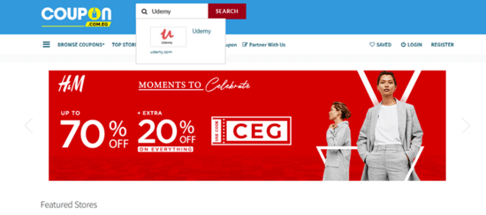 type Udemy in the provided search bar