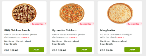 Pizza Hut Pizzas
