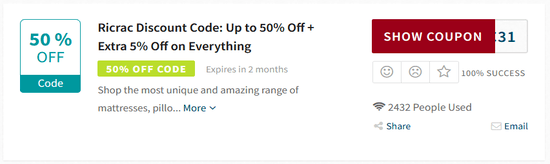 Ricrac Promo Code