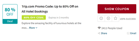 select your desired voucher and click SHOW COUPON.
