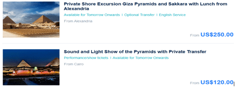 You will find tickets and passes for shows, amusement parks, exhibitions, and all